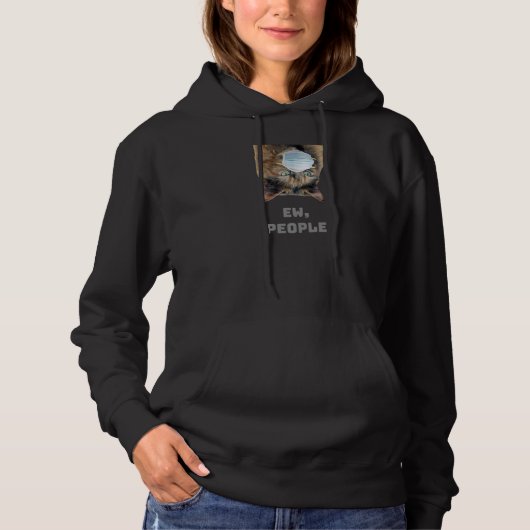 Pull À Capuche Ew Personnes Sarcastique Chat Porter Masque Witty (Devant)