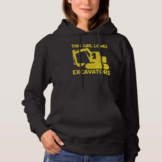 Pull À Capuche Excavatrice cool pour maman d'opéra d'équipement l (Devant)