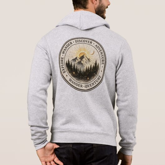 Pull À Capuche Explorer Randonnée Découvrir Dos Imprimé Mountain (Dos)