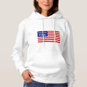 Pull À Capuche Fabriqué Aux États-Unis Rouge Blanc Et Bleu Drapea (Devant)