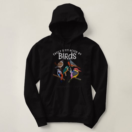 Pull À Capuche Facilement Distrait Par Oiseaux Oiseaux Oiseaux Pe (Design devant)