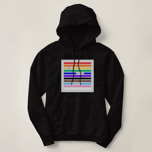 Pull À Capuche Faites-vous Fier Arc-en-ciel Caviardage Fierté 202 (Design devant)