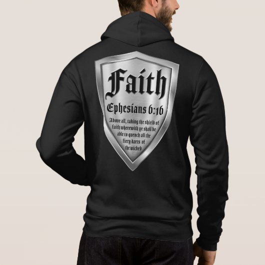 Pull À Capuche Faith Bouclier foi chrétienne Bible Verse Ephésien (Dos)