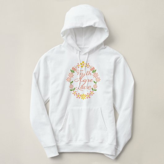 Pull À Capuche Faith Hope Love (Design devant)