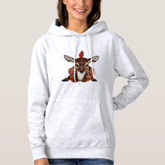 PULL À CAPUCHE FAON ET CARDINAL