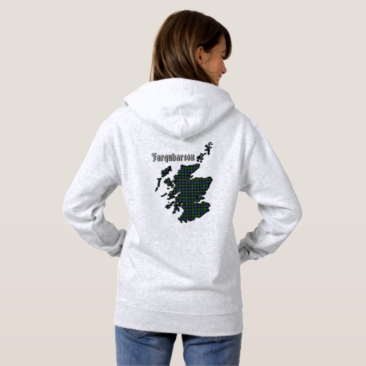 Pull À Capuche Farquharson Clan Badge & Tartan avec devise (Dos entier)