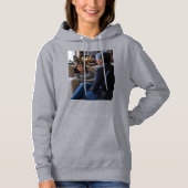 Pull À Capuche Fascination Pour Les Canards femme gris à capuche (Devant)