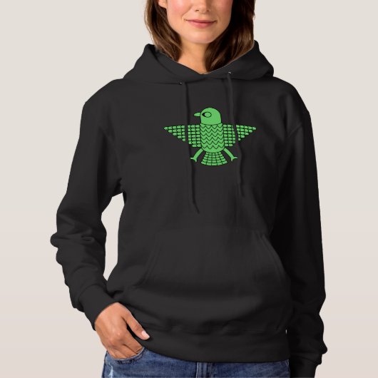 Pull À Capuche Faucon vert stylisé (Devant)