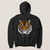 Pull À Capuche Faune personnalisée Tiger Animal noir pour lui (Couchage Retour)