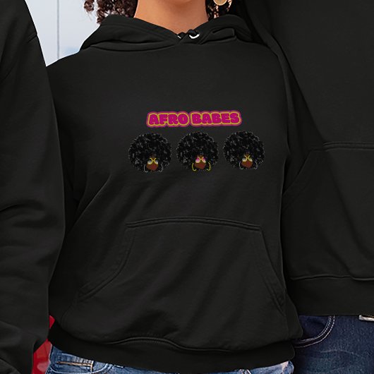 Pull À Capuche Femme Afro-Américaine - Afro Babes, Noire 