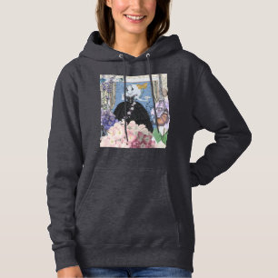Pull À Capuche Femme élégante bleue Robe florale fantaisie