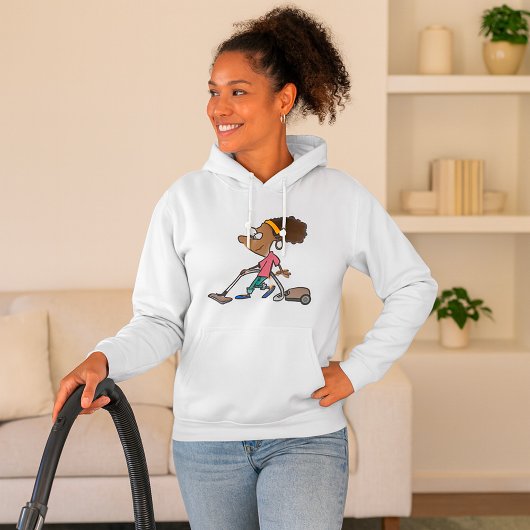 Pull À Capuche Femme en train d'aspirer