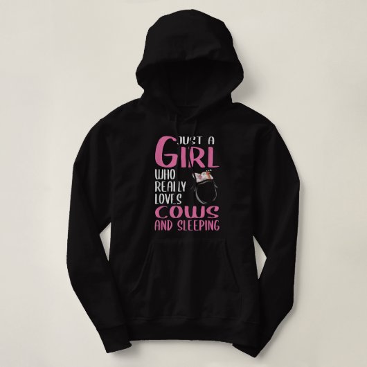 Pull À Capuche Femme Juste Une Fille Qui Aime Vraiment Les Vaches (Design devant)
