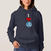 Pull À Capuche Femme Natation & Plongée Swimmer I Love Heart Swim (Devant)
