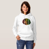 Pull À Capuche Femme noire rasta afro rouge jaune vert (Devant entier)