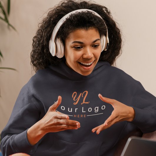 Pull À Capuche Femmes logo d'entreprise simple avant + arrière im