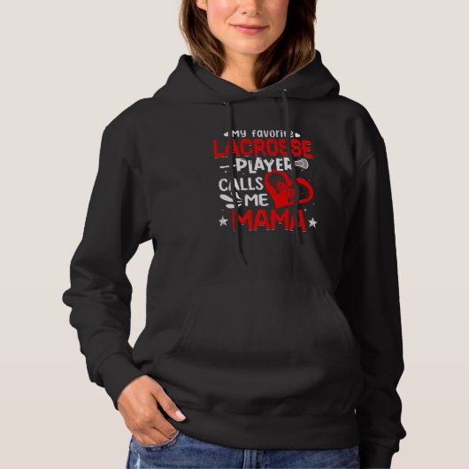 Pull À Capuche Femmes Mon Joueur De Crosse Préféré M'Appelle Mama (Devant)