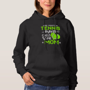 Pull À Capuche Femmes Mon Joueur De Tennis Favori M'Appelle Maman