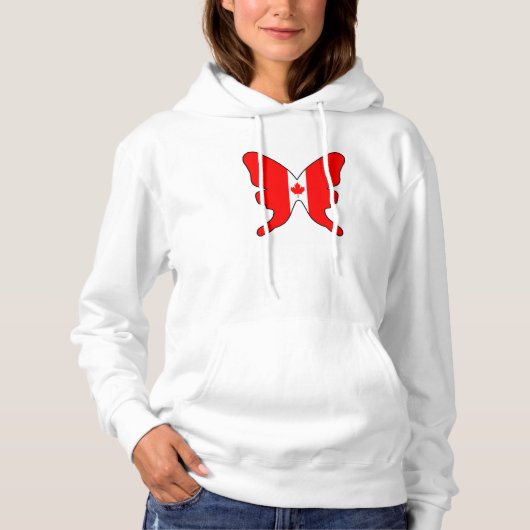 Pull À Capuche Femmes papillons du Canada (Devant)