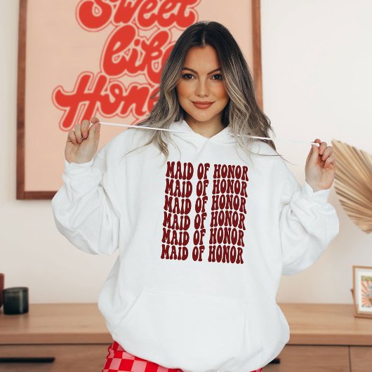 Pull À Capuche Fête de mariée honorée rouge foncé
