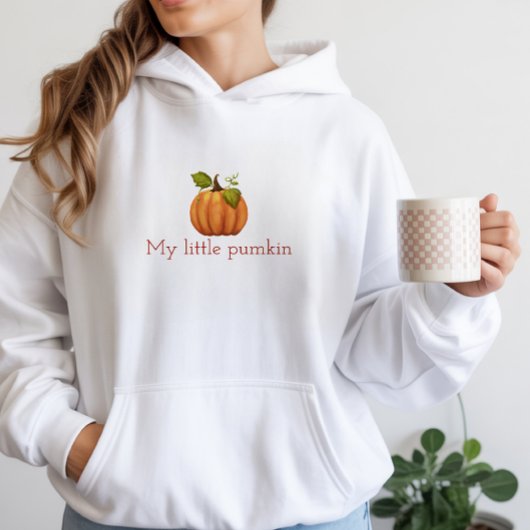 Pull À Capuche Fête de Thanksgiving petite citrouille aquarelle