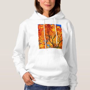 Pull À Capuche Feuille orange