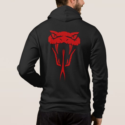 Pull À Capuche Fierce Red Snake Face Unisex Zip-Up (Dos)