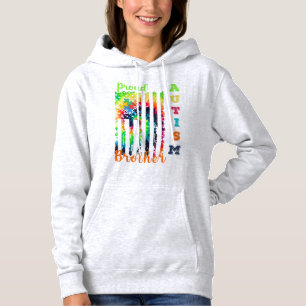 Pull À Capuche " Fière Autisme Frère Cravate-Dye Drapeau Autisme