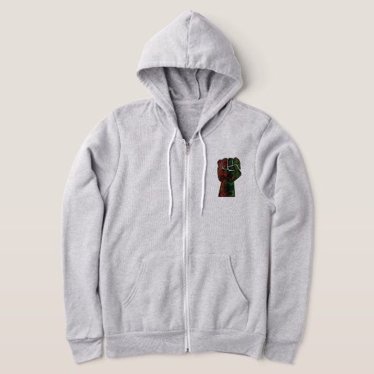 Pull À Capuche fierté noire drapeau rouge vert poing panafricain (Poser)