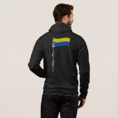 Pull À Capuche Fierté Ukrainienne Flagpole-Elegant Signature Desi (Dos entier)