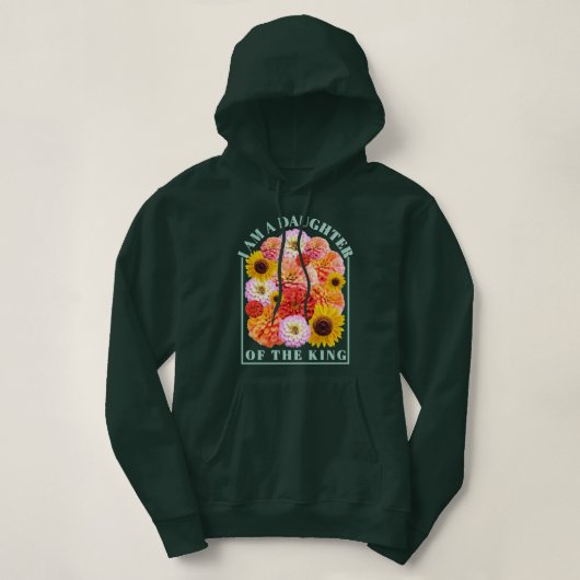 Pull À Capuche Fille de la Fleur Sauvage Chrétienne du Roi (Design devant)