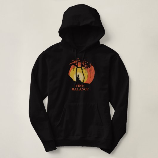 Pull À Capuche Find Balance Design For Yoga Fans (Design devant)
