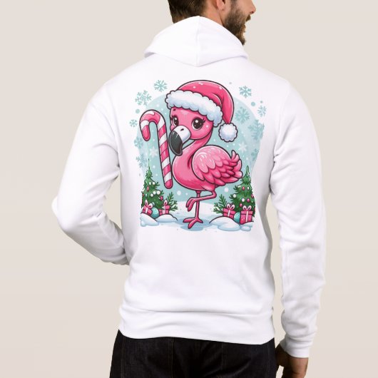Pull À Capuche Flamant de Noël Sublimation Clipart-10424 (Dos)