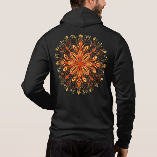 Pull À Capuche Flamme d'élément de feu Mandala Imaginaire magique (Dos)