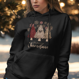 Pull À Capuche Flammes de neige Buffalo rouge Plaid Boho sapin de