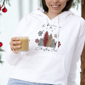 Pull À Capuche Flèche de neige moderne Boho Tartan mignon sapin d