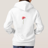 Pull À Capuche Fleur de pavot rouge simple (Dos)