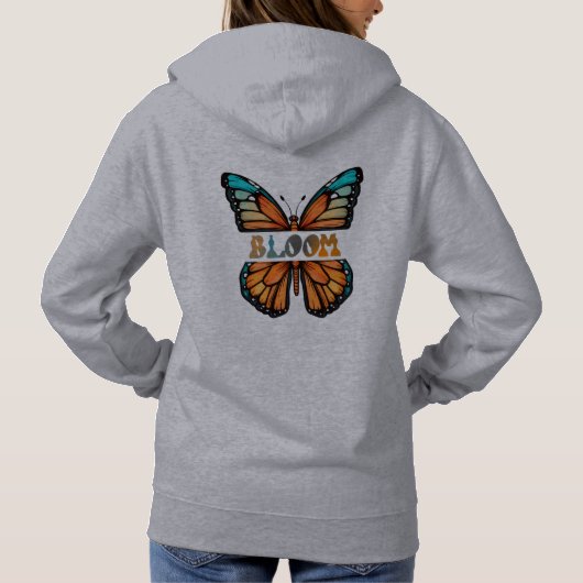 Pull À Capuche Fleur - Design papillon (Dos)