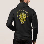 Pull À Capuche Fleur Dorée – Dessin de Luxe de Style Brodé (Dos)