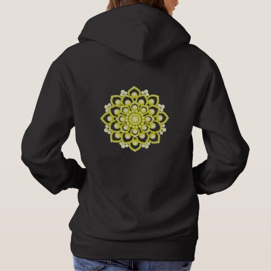 Pull À Capuche Fleur Mandala jaune (Dos)
