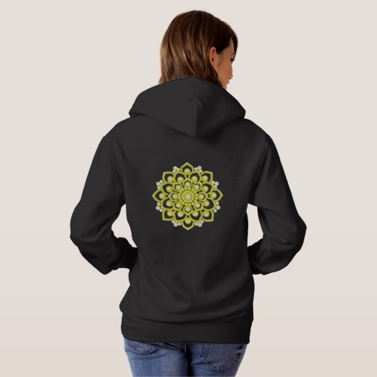Pull À Capuche Fleur Mandala jaune (Dos entier)