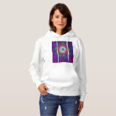 Pull À Capuche Fleur psychédélique colorée Art fractal Abstrait (Devant entier)