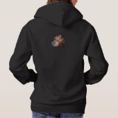 Pull À Capuche Fleur translucide élégante sur le noir (Dos)