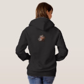 Pull À Capuche Fleur translucide élégante sur le noir (Dos entier)