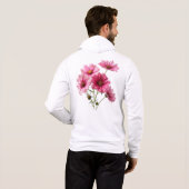 Pull À Capuche Fleurs de Cosmos Rose-23456 (Dos entier)
