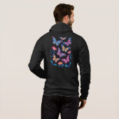 Pull À Capuche Fleurs de néon avec six papillons lumineux (Dos entier)