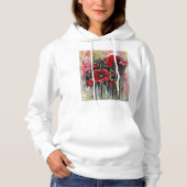 Pull À Capuche Fleurs De Pavot En Aquarelle (Devant)