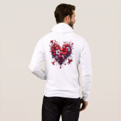 Pull À Capuche Fleurs de printemps rouges Cœur-53476 (Dos entier)
