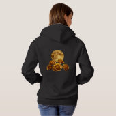 Pull À Capuche Fleurs de Rose Dorée & Pleine Lune Luxe Céleste G (Dos entier)
