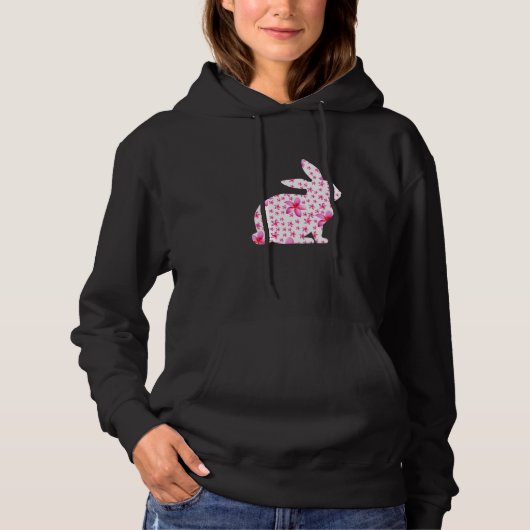 Pull À Capuche Fleurs printanières de lapin de Pâques florales Ra (Devant)